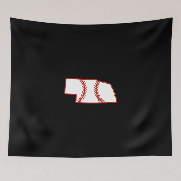 Item preview, Nebraska State Outline Baseball Stitch designed and sold by US States Merch.