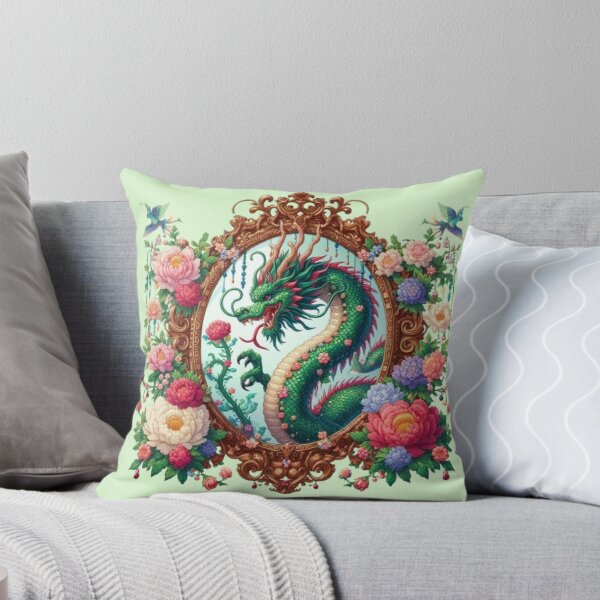 Item preview, Dragon in Mirror with Flowers CottageCore designed and sold by whoismomoexe.