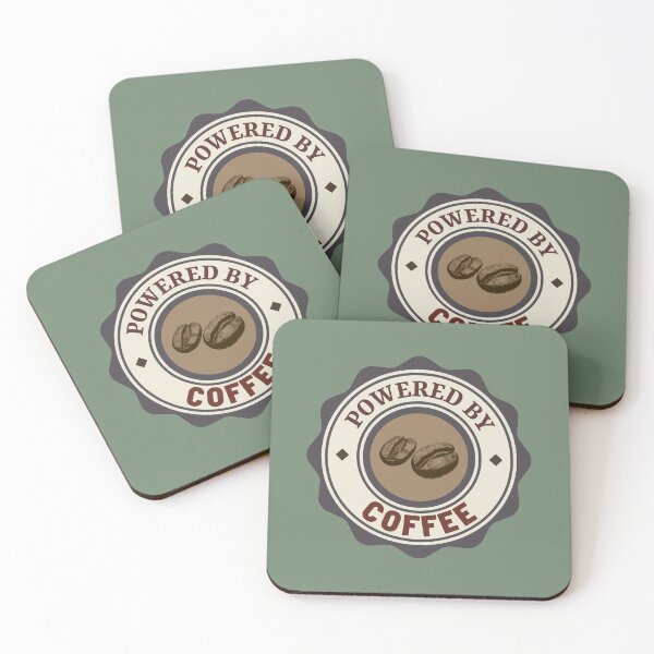 Item preview, 'Powered by Coffee' typography designed and sold by trepiu.