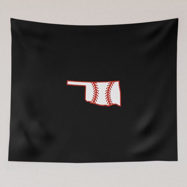Item preview, Oklahoma State Outline Baseball Stitch designed and sold by US States Merch.