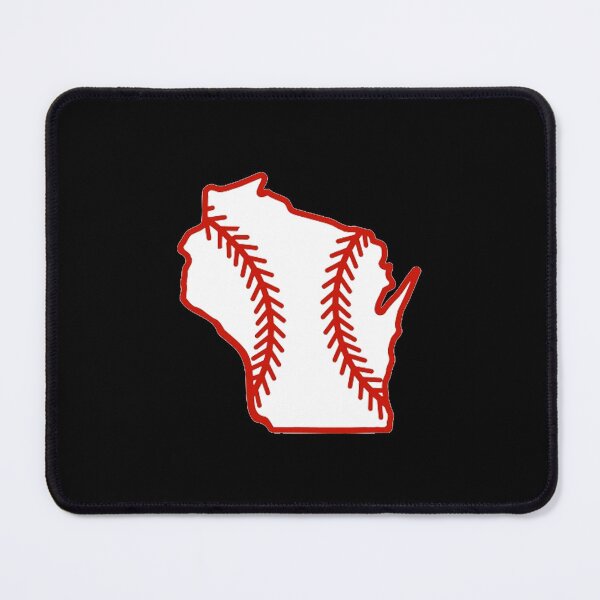 Item preview, Wisconsin State Outline Baseball Stitch designed and sold by US States Merch.