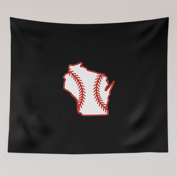 Item preview, Wisconsin State Outline Baseball Stitch designed and sold by US States Merch.