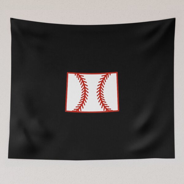Item preview, Wyoming State Outline Baseball Stitch designed and sold by US States Merch.