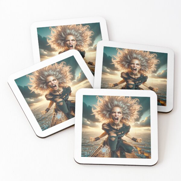 Item preview, Energetic young woman high above the city designed and sold by artnatago.