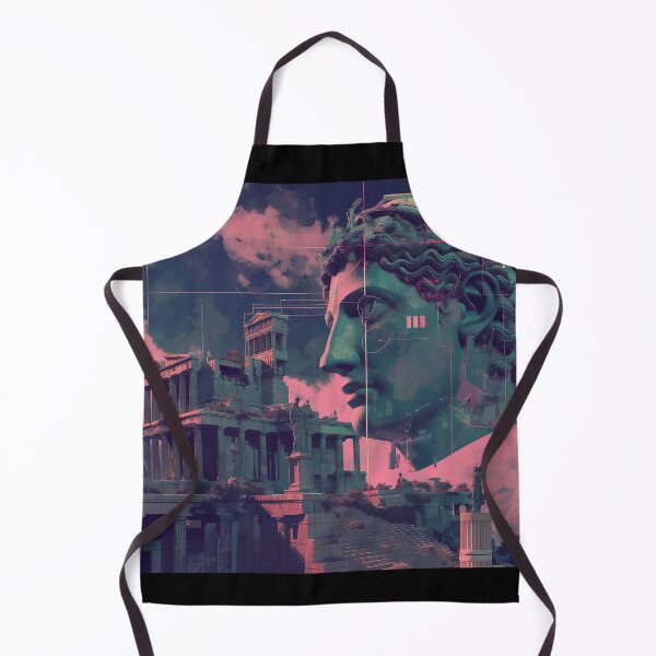Item preview, Greek Statue against ruins in Vaporwave Aesthetic designed and sold by deepglitchart.