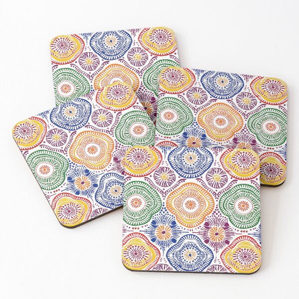 Item preview, Multi-colored Indian block print pattern designed and sold by SmarterThingz.