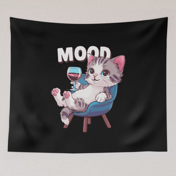 Item preview, Chill cat relaxation mood cozy vibes feline unwind designed and sold by w1ckerman.