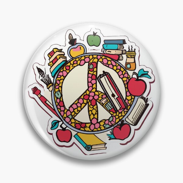 Item preview, Retro Peace Symbol with Teacher Icons Design designed and sold by NiftyWrx.