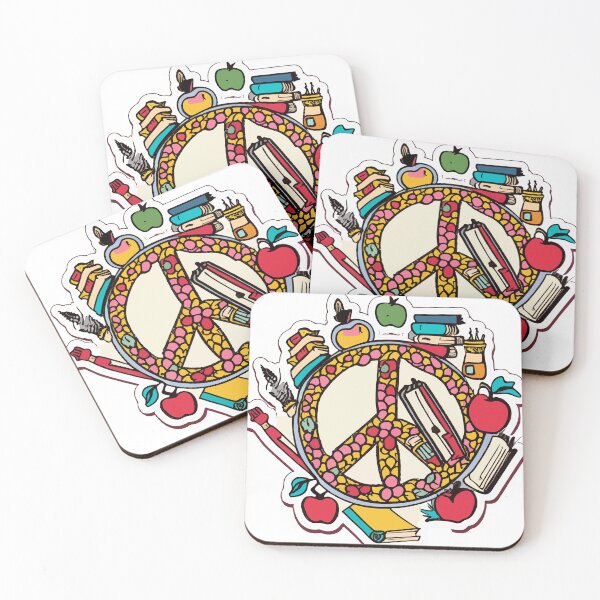 Item preview, Retro Peace Symbol with Teacher Icons Design designed and sold by NiftyWrx.