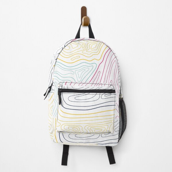 Item preview, White abstract cute background with yellow blue and pink circular shapes designed and sold by Jamildesign.