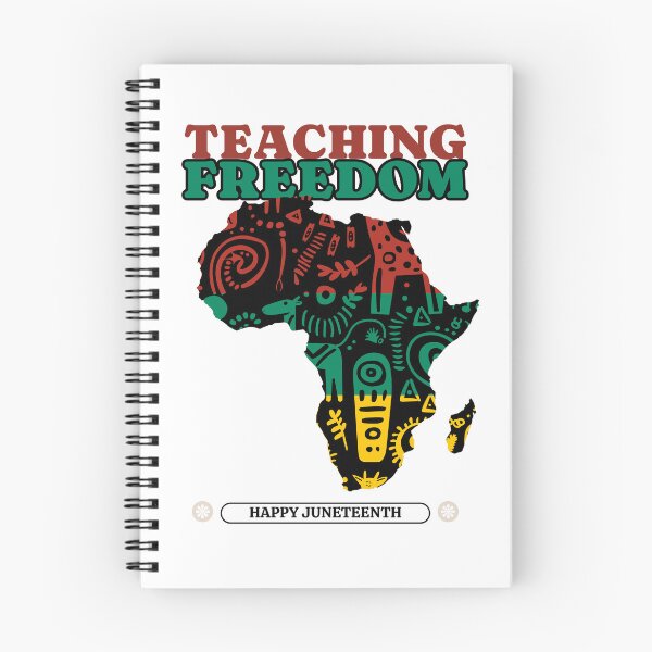 Aperçu de l'œuvre Enseigner la liberté T-shirt et produits dérivés Happy Juneteenth créée et vendue par Hustling.