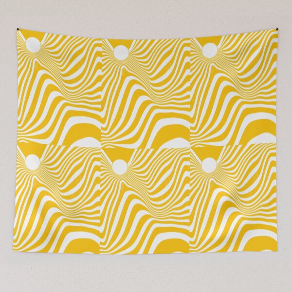 Item preview, Sunny yellow wavy stripe pattern designed and sold by AnnabellaRh.