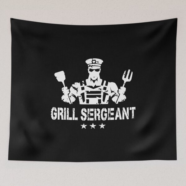 Item preview, Grill sergeant independence BBQ grill barbecue military patriotic 4th july designed and sold by w1ckerman.