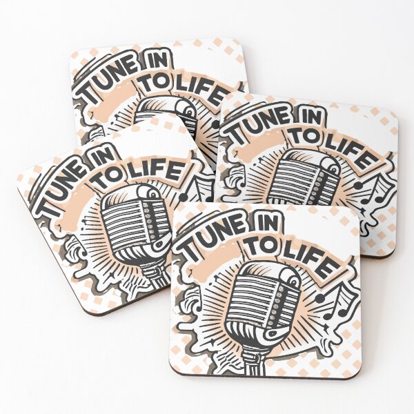 Item preview, Vintage Microphone 'Tune In To Life' - Retro Comic Style designed and sold by NiftyWrx.
