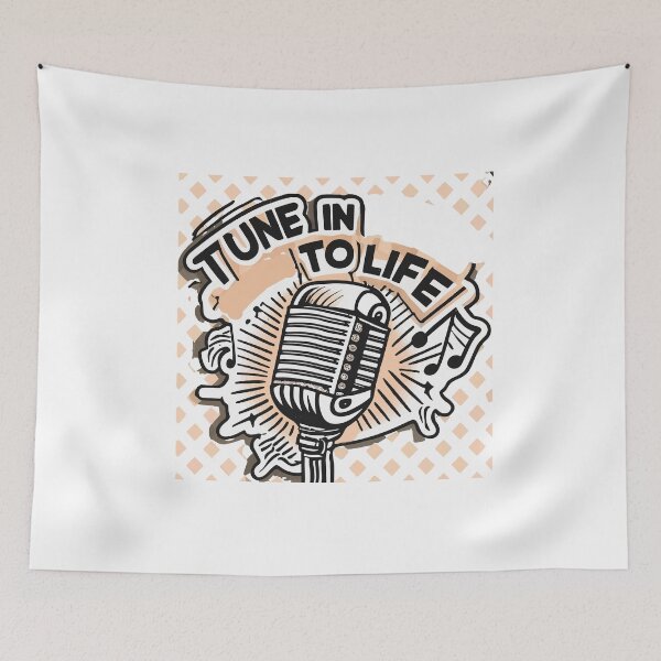 Item preview, Vintage Microphone 'Tune In To Life' - Retro Comic Style designed and sold by NiftyWrx.