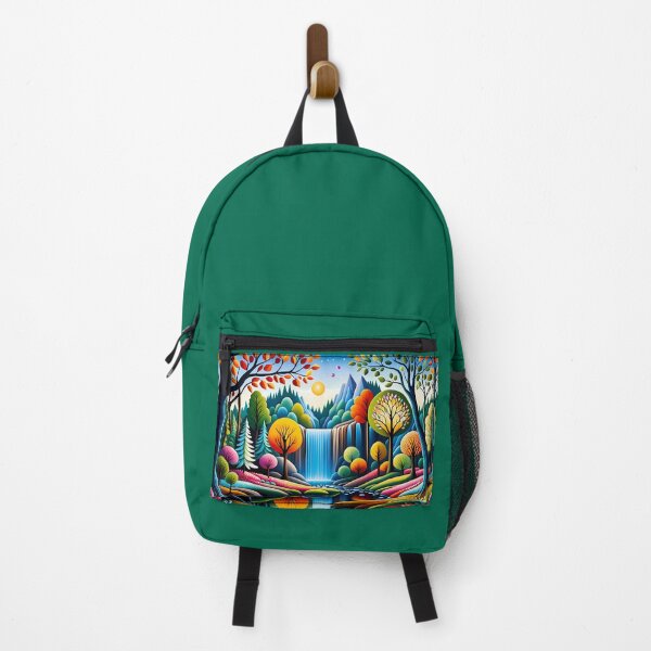 Item preview, The Whisper of the Waterfall Floods My Enchanted Forest with Peace - Naive Art designed and sold by Second Draft Visuals.