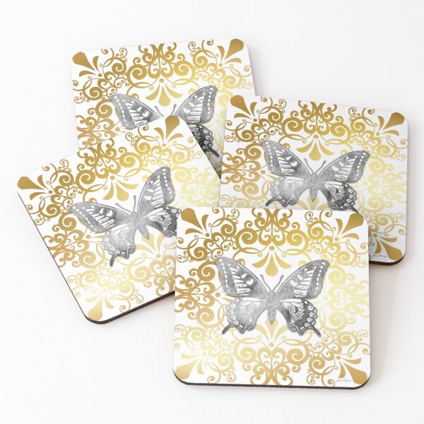 Item preview, Gold Tile With Butterfly C designed and sold by Jean Plout.