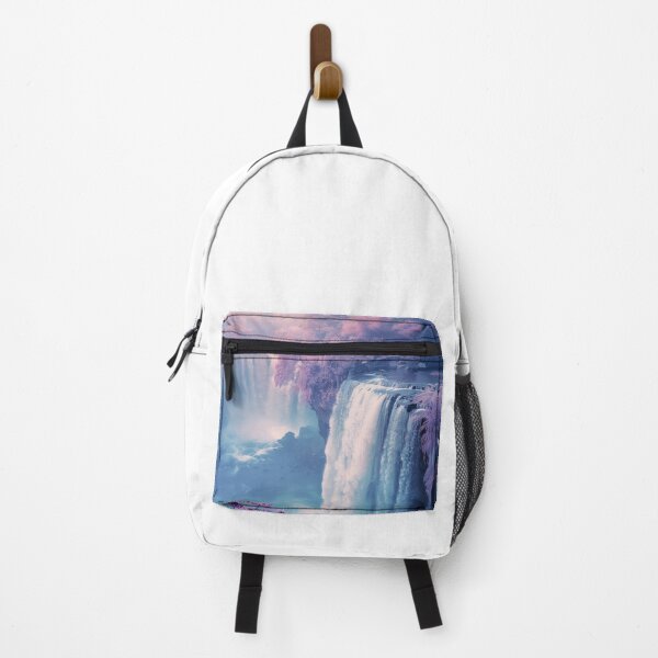 Item preview, blue waterfall celestial falls pink trees pink flowers designed and sold by Szkicerka.