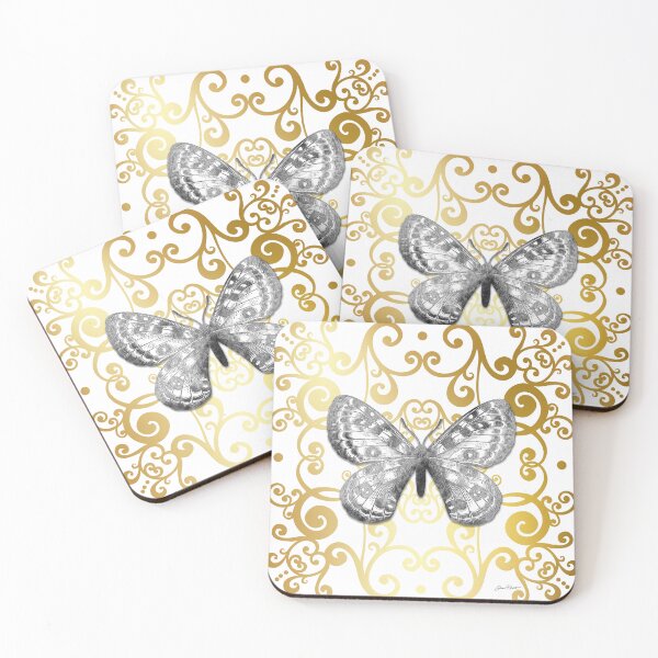 Item preview, Gold Tile With Butterfly D designed and sold by Jean Plout.