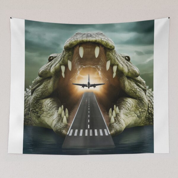 Artikelvorschau, Flughafen mit einem Krokodil. entworfen und verkauft von MyHappyArtShop.