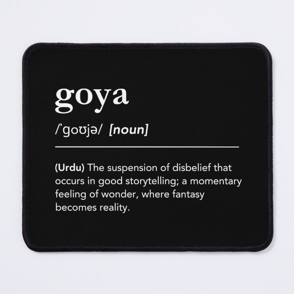 Item preview, Goya definition, urdu word dictionary for writer, author or book nerds, white text designed and sold by lagunaklein.