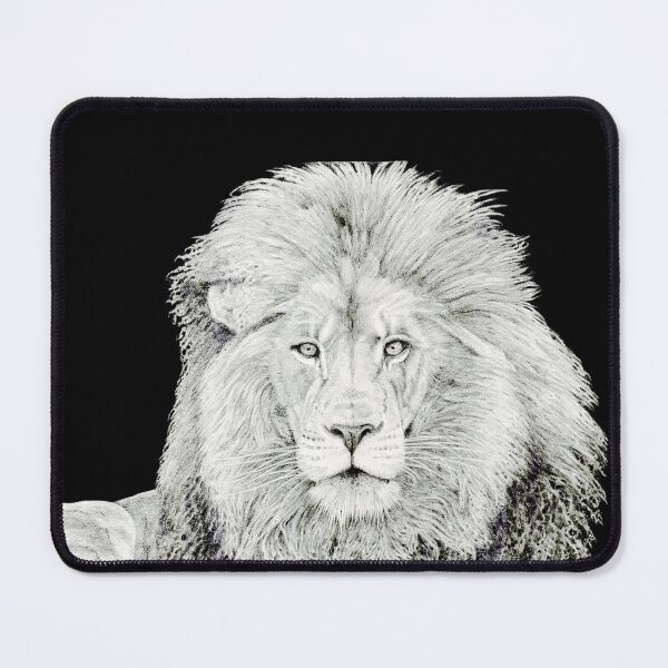 Item preview, Male Lion Gazing from the Bushveld - Wildlife Pencil Sketch Print designed and sold by IDoMatterROSASS.