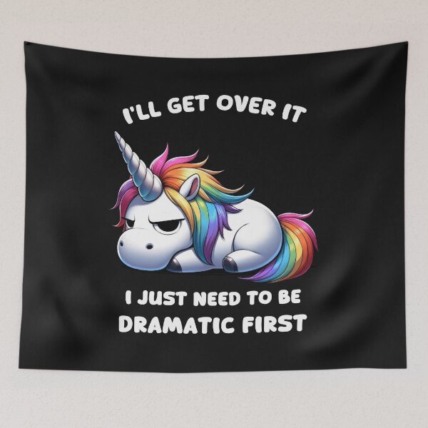 Item preview, Funny Grumpy Unicorn - I'll Get Over It designed and sold by SerhiiArt.