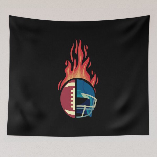 Item preview,  Funny fathers day American Football helmet Flaming dad Sports  designed and sold by MotivaChic.