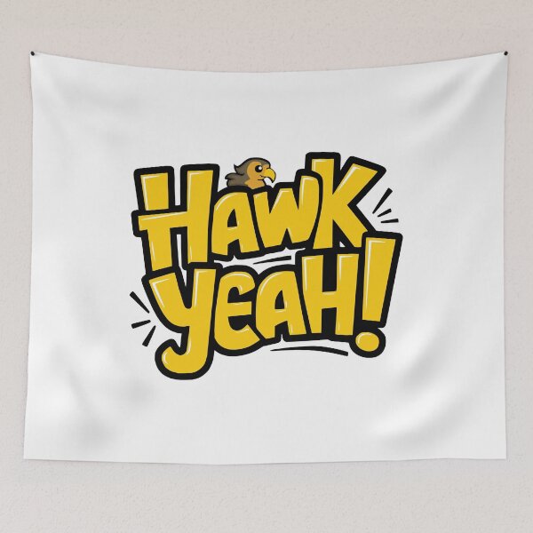 Item preview, Hawk Yeah! Cute Hawk Pun Yellow designed and sold by PMCreative.