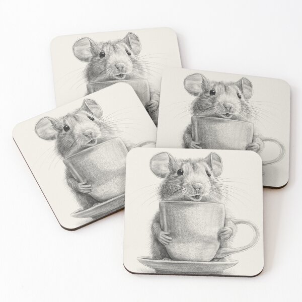Item preview, Hamster with a cup of coffee designed and sold by kolonjArt.