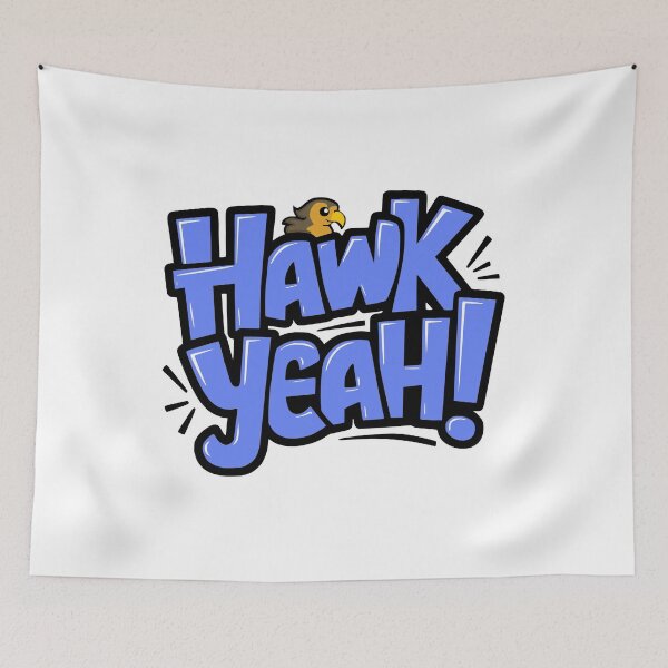 Item preview, Hawk Yeah! Cute Hawk Pun Blue designed and sold by PMCreative.