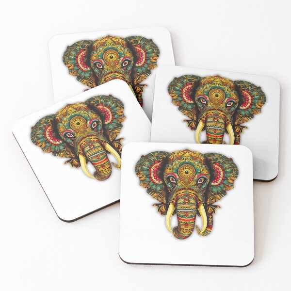 Item preview, Enchanting Multicolored Elephants designed and sold by LeahArts159.