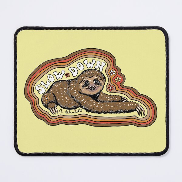 Item preview, Slow Down Sloth Retro Inspired Original Illustration Animal Art designed and sold by Intergalactic Unicorn: Art by Anna Schmidt.