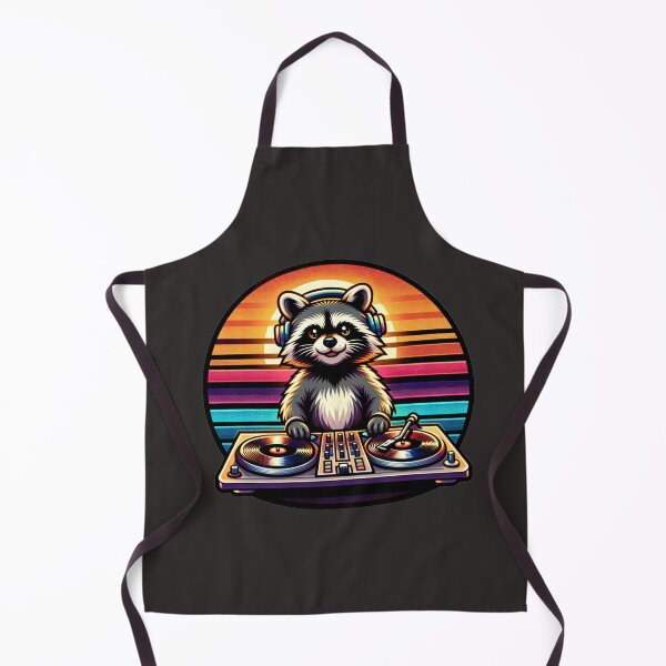 Item preview, Raccoon DJ Retro Sunset designed and sold by FatGiantCat.