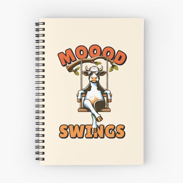 Item preview, Funny Cow on Swing Pun Mooood Swings. Humorous cow lover gift. designed and sold by Unitepeople.