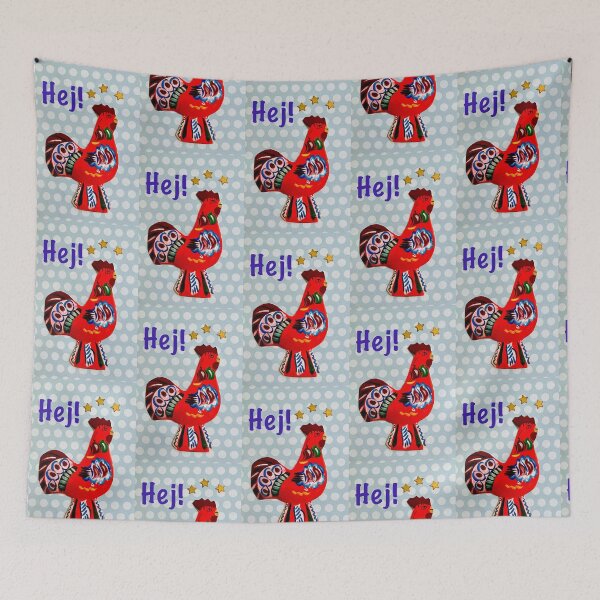 Item preview, Swedish Dala Rooster - ‘Hej!’ designed and sold by Nikki Fortuin Arts & Crafts.