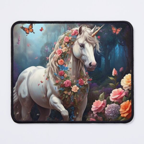 Item preview, Enchanted Forest Unicorn: A Magical Floral Wonderland designed and sold by T-shirtMill.
