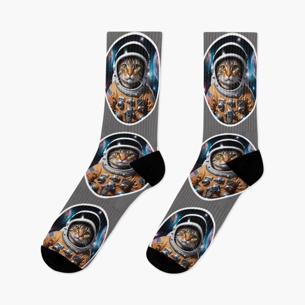 Aperçu de l'œuvre Astronaute mignon de chat de chat dans l'espace créée et vendue par TheArtOfPat.
