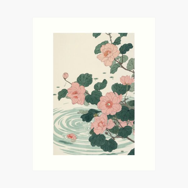 Item preview, Japanese Woodcut Ukiyo-e Painting Lotus Flowers designed and sold by regnumsaturni.