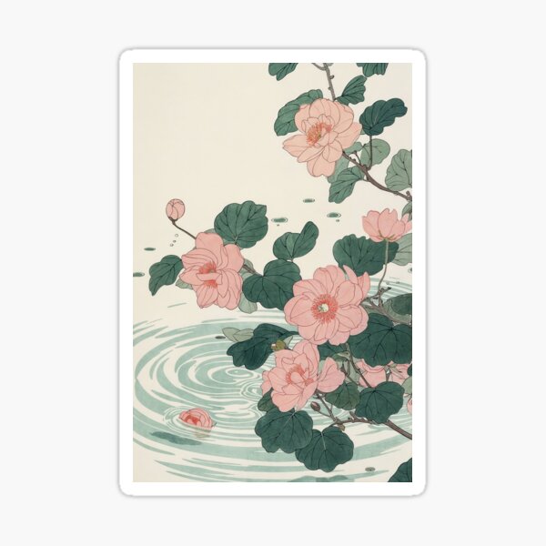 Item preview, Japanese Woodcut Ukiyo-e Painting Lotus Flowers designed and sold by regnumsaturni.