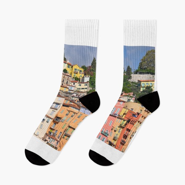 Item preview,  Old Colorful buildings in Menton cityscape designed and sold by goceris.