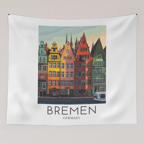 Item preview, A Pop Art Travel Print of Bremen - Germany  designed and sold by StudioRedKoala.