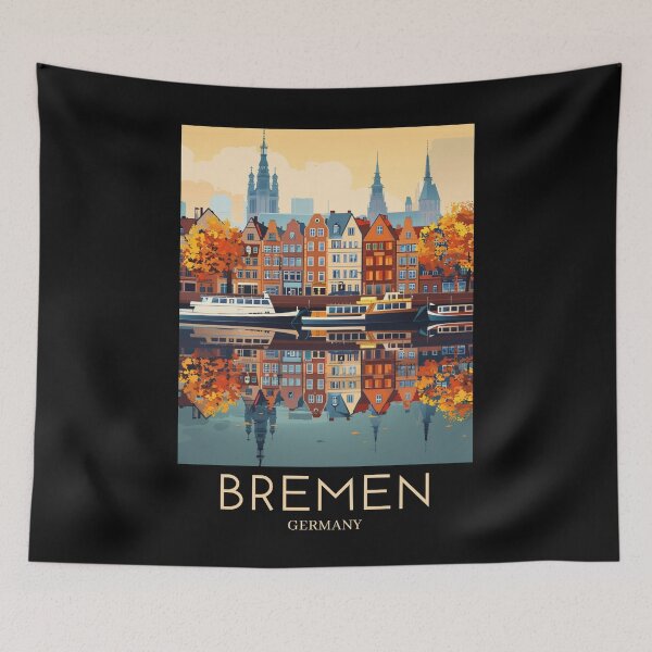 Item preview, A Pop Art Travel Print of Bremen - Germany  designed and sold by StudioRedKoala.