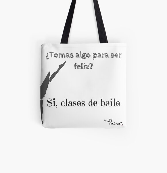 Para ser felíz tomo...clases de baile Bolsa estampada de tela