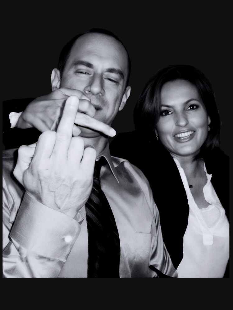 Thumbnail 5 of 5, Pullover Hoodie, Elliot Stabler And Olivia Benson Actors and musicians giving the middle finger meme designed and sold by ARTX4ART.