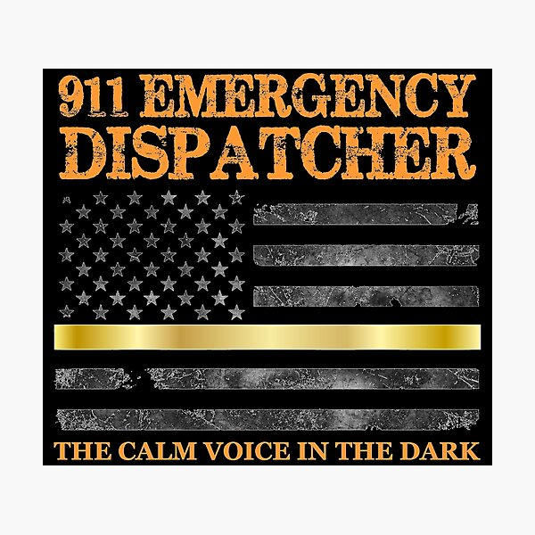 Dispatcher Gifts - Thin Gold Line - Thin Yellow Line Gift Ideas for 911 Emergency Dispatchers Photographic Print