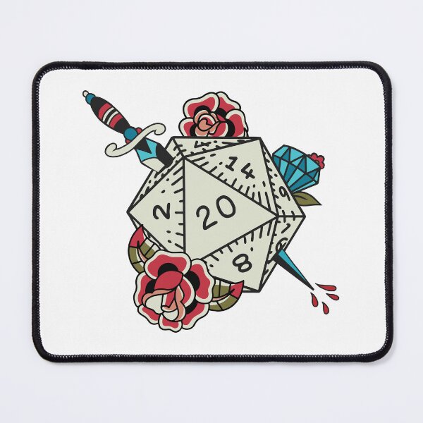 Item preview, D20 Dice Tattoo designed and sold by sunburstrpg.