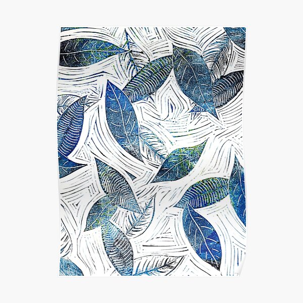 Blue Leaves of Winter Poster