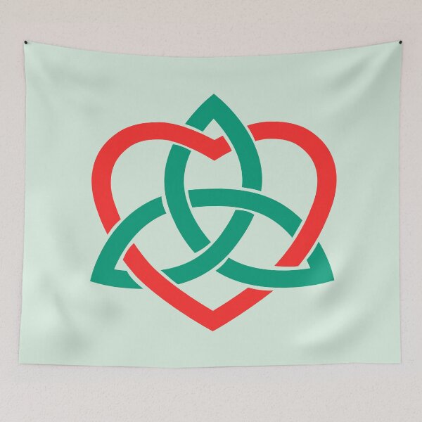 Item preview, Green Celtic Trinity Knot with Red Heart designed and sold by Jeallan Designs.