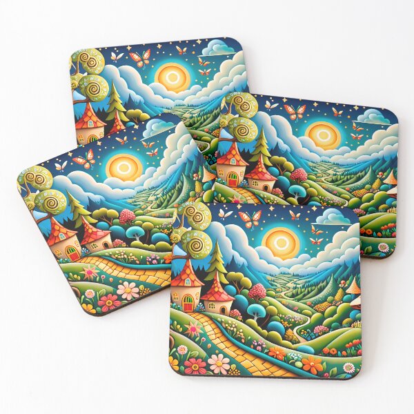 Item preview, Elf Houses Deep in the Enchanted Forest Realm - Naive Art designed and sold by Second Draft Visuals.